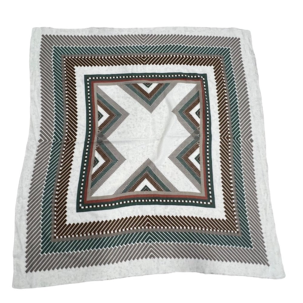 BP Nordstrom Fringe Trim Soft Throw Blanket Ivory Acrylic Southwestern Chevron